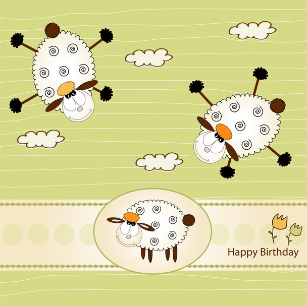 Tarjeta de felicitación de cumpleaños con oveja
 - Foto, imagen