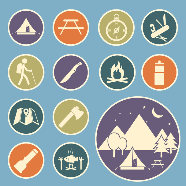 camping equipment icon - Vector, Image