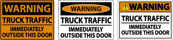 Warning Immediately Outside This Door Sign On White Background - Vector, Image