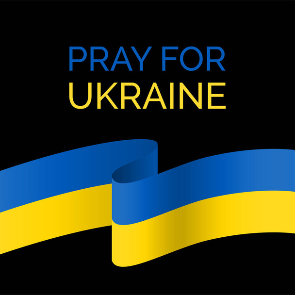 Módl się za Ukrainę. Flaga wektorowa z flagą ukraińską - Wektor, obraz