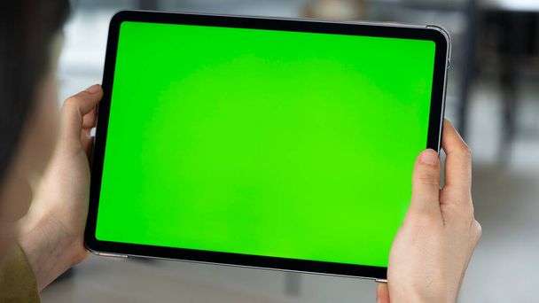 Comprimido digital com tela chave croma verde - Foto, Imagem