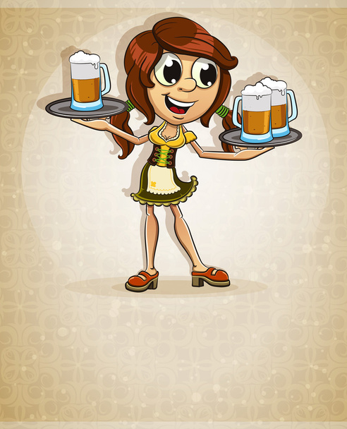 Oktoberfest  brown-haired girl - Διάνυσμα, εικόνα