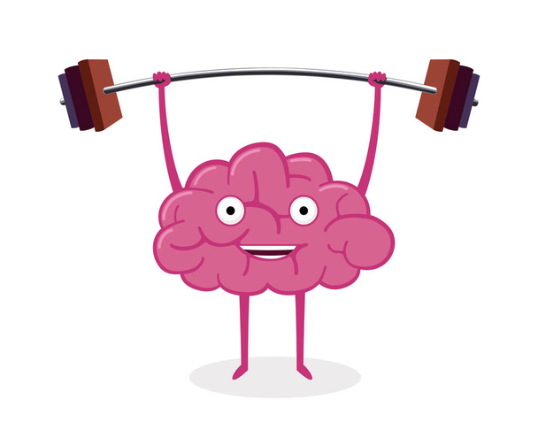 Cartoon Brain szkolenia z książek - Wektor, obraz