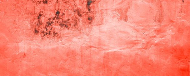 Abstrato grunge vermelho colorido parede de concreto textura fundo padrão. Cabeçalho longo do site ou formato de banner. - Foto, Imagem
