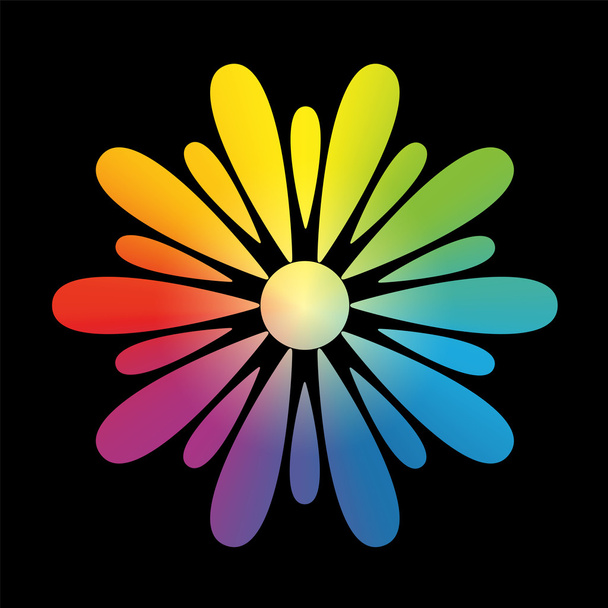 Gradiente de arco iris de flores Negro
 - Vector, imagen