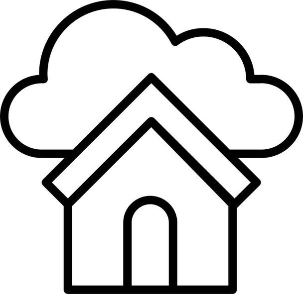Cloud House kuvake, Cloud Computing merkki ja symboli eristetty valkoisella taustalla. - Vektori, kuva