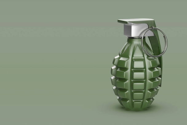 Fragmentation grenade à main sur fond vert - Photo, image