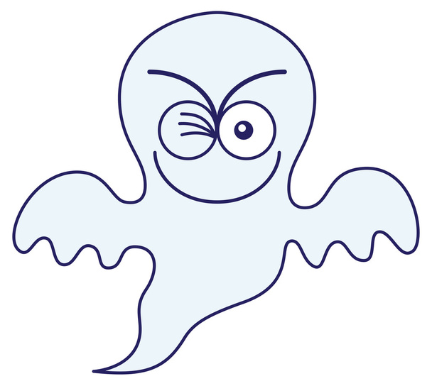 Naughty ghost winking mischievously - Vector, Image