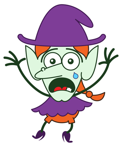 Witch showing a mischievous mood - Vector, Image