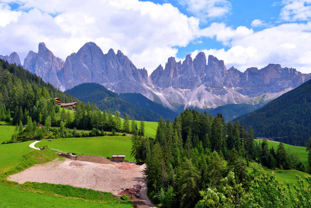 Odle group is a mountain range of the Dolomites which together with the Puez group constitutes most of the territory of the Puez-Odle natural park, surrounded by the Val Badia, Val Gardena and Val di Funes Italy - Photo, Image