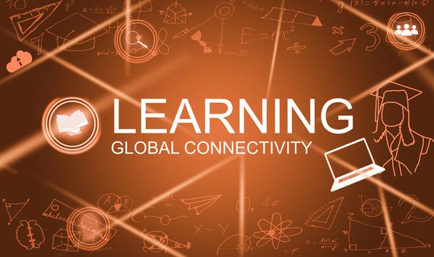 E-learning Onderwijs Internet Technologie Webinar Online Cursussen concept. - Foto, afbeelding