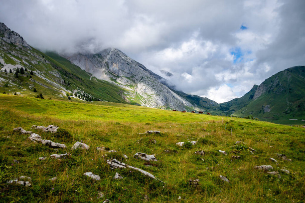 Mountain landscape in The Grand-Bornand, Haute-savoie, France - Zdjęcie, obraz