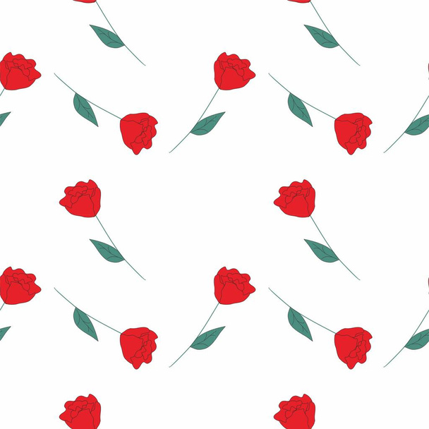 BEAUTIFUL ROSE FLOWERS SEAMLESS PATTERN BACKGROUND - Vector, Image