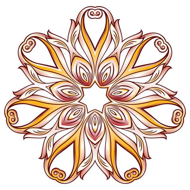 Abstract floral pattern in six rose pink petal - Διάνυσμα, εικόνα