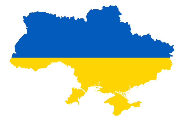 eps vector ilustración con silueta de Ucrania país con colores de país - Vector, imagen