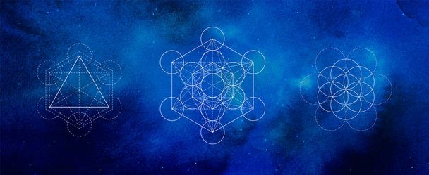 Misztikus szent geometria vektor szimbólum. Spiritualitás, harmónia illusztráció - Vektor, kép