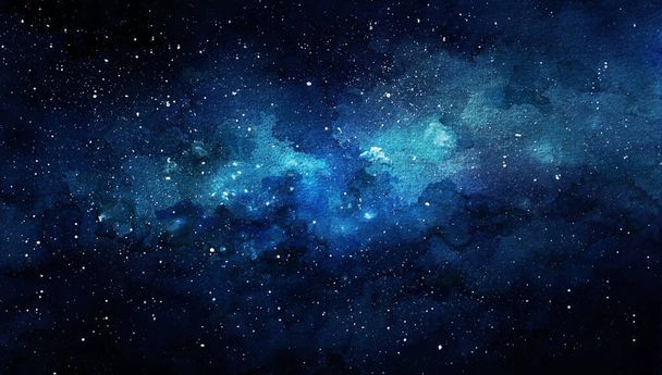 Векторная космическая иллюстрация. Красивый красочный космический фон. Акварель - Вектор,изображение