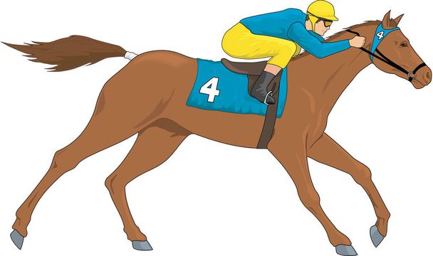 Illustration vectorielle du cheval de course - Vecteur, image