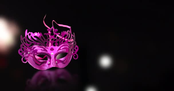 Das Konzept des jüdischen Festes Purim. Karneval Maske mit Festival Feuer Bokeh Hintergründe. - Filmmaterial, Video
