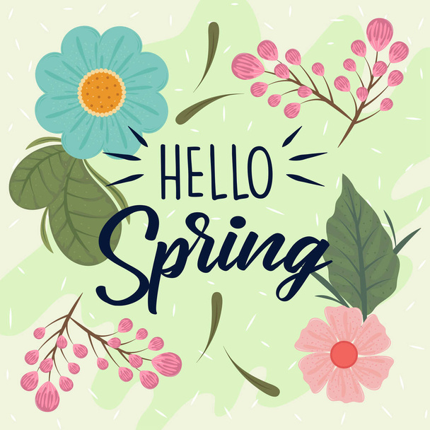 hello spring banner - Vetor, Imagem