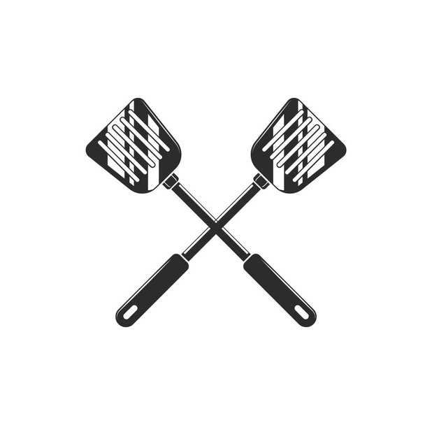 spatule noire icône croisée vecteur design illustration web - Vecteur, image
