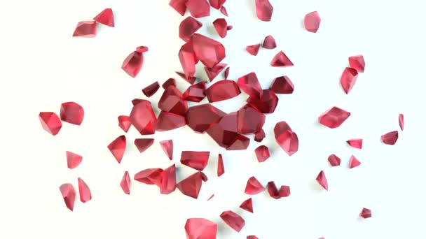 Kırılan cam kalpler için videolar (4K çözünürlük, 3B illüstrasyon) - Video, Çekim