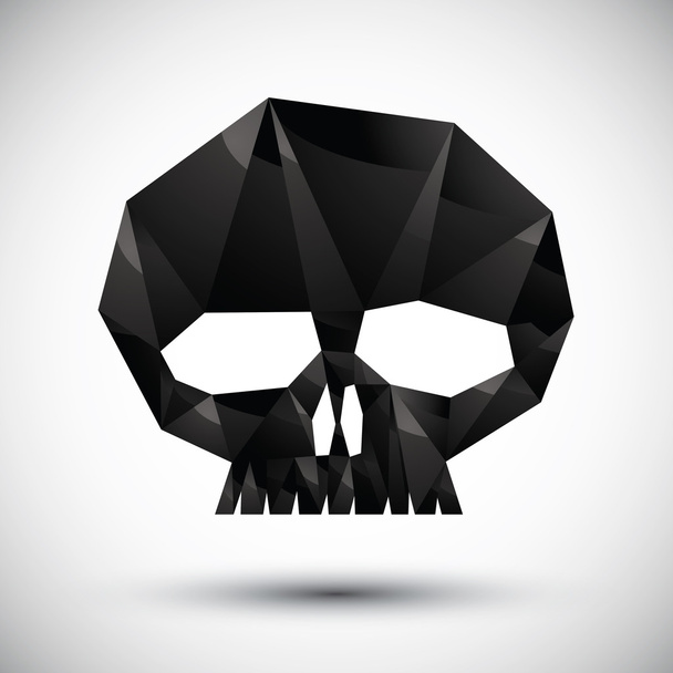Black scull geometric icon made in 3d modern style, best for use - Vettoriali, immagini
