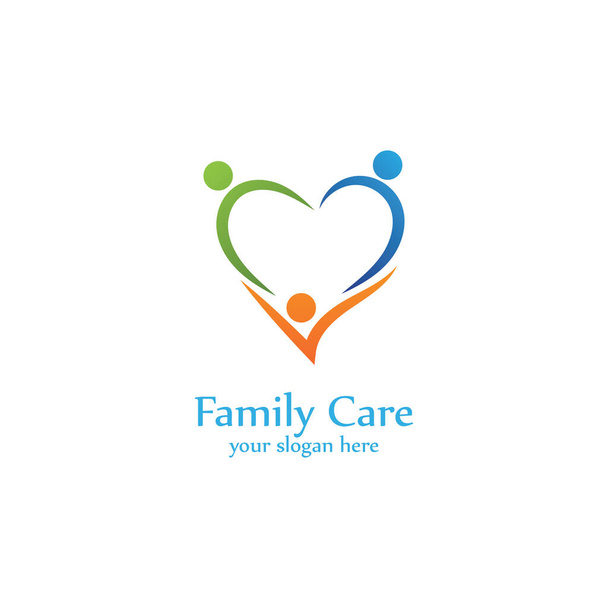 Family care Love Vector ícone ilustração design Modelo - Vetor, Imagem