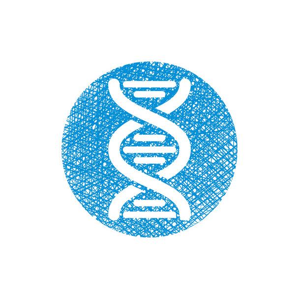 DNA vector icon with hand drawn lines texture. - Vector, Image