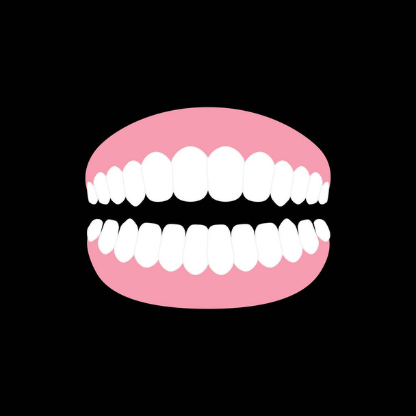 Οδοντοστοιχία εικονίδιο διάνυσμα επίπεδη σχεδίαση - Διάνυσμα, εικόνα