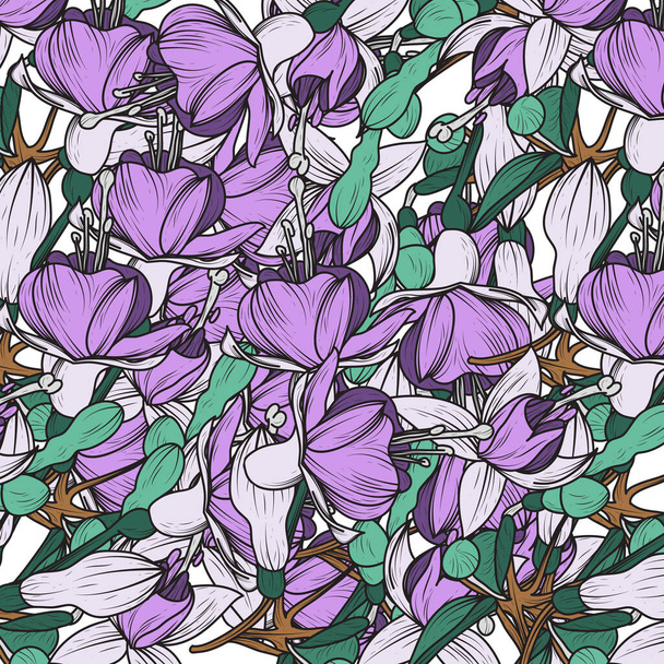 Magnolia Flower Background Illustration. Floral Botanical Collection. Vector - Vettoriali, immagini