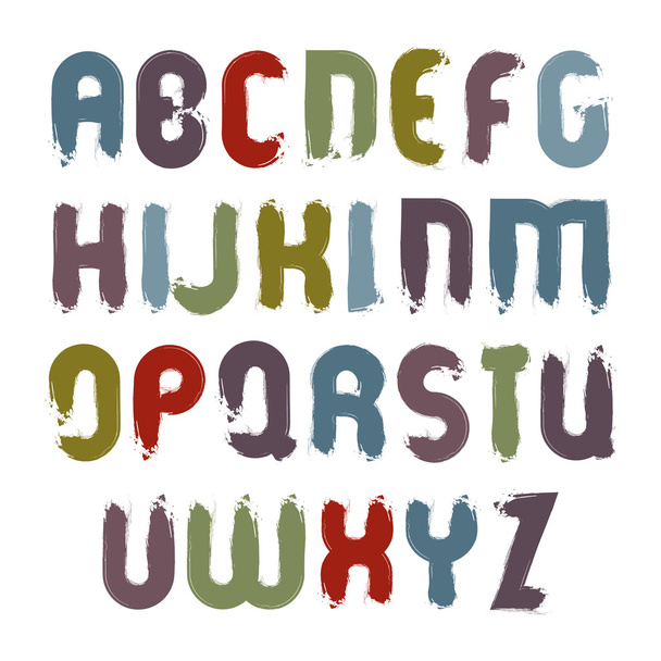 Vector calligraphic font, handwritten watercolor capital letters - Vettoriali, immagini