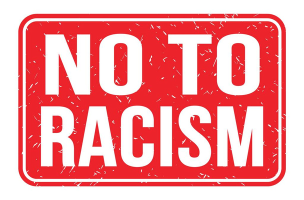 EI RACISM, sanat kirjoitettu punainen suorakulmio leima merkki - Valokuva, kuva