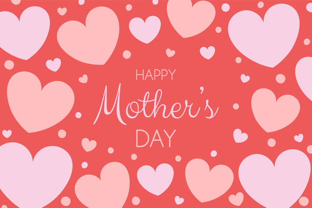 Happy Mothers Day - banner with cute flowers and greetings. Vector - Vecteur, image