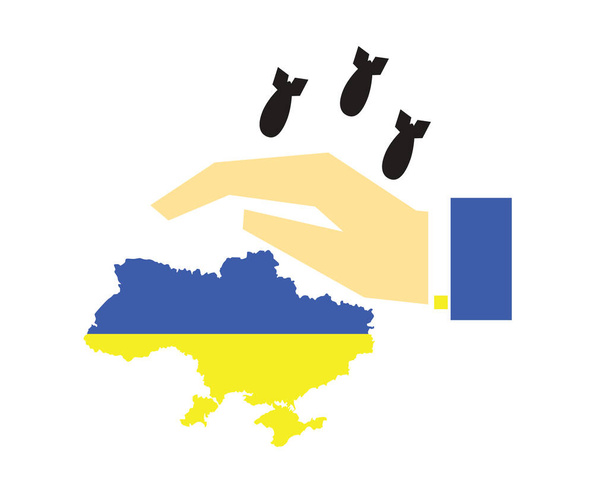 Close up the sky over Ukraine. Help to Ukraine. Save Ukraine. Vector illustration. - Vector, Image