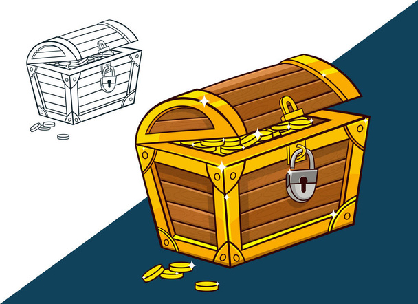 Treasure chest vector design illustration isolated on white background - Vector, Image