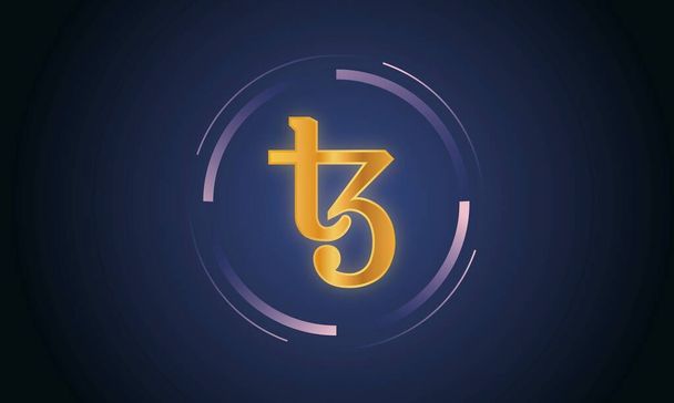изображения виртуальной валюты tezos. 3d иллюстрация - Фото, изображение