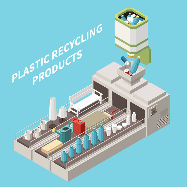 Kunststoff-Recycling-Konzept - Vektor, Bild