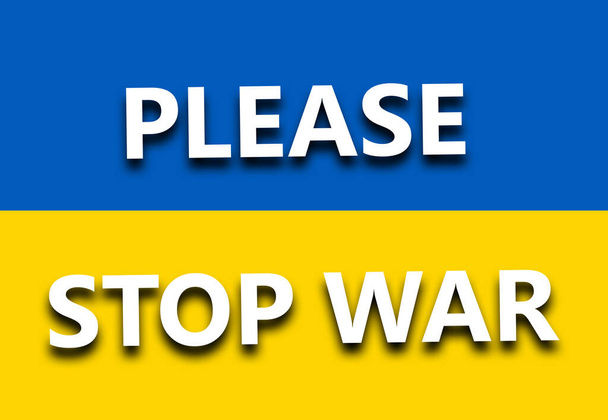 Ukrainian flag. Stop the war between Russia and Ukraine. Illustration - Zdjęcie, obraz