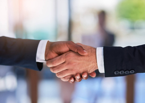 The beginning of a business empire. Cropped shot of two businessmen shaking hands. - Foto, immagini