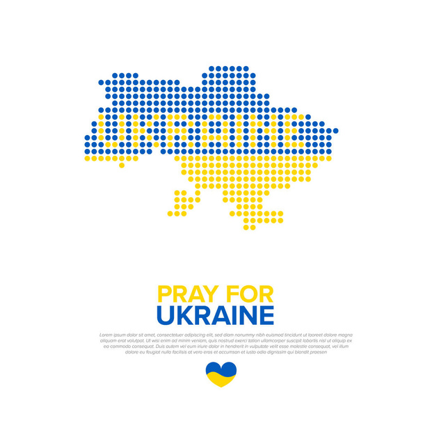 Guardar Ucrania soporte folleto postertemplate para encabezado de redes sociales o diseño. Ilustración para apoyar a Ucrania con el mapa azul y amarillo de Ucrania en blanco - Vector, imagen