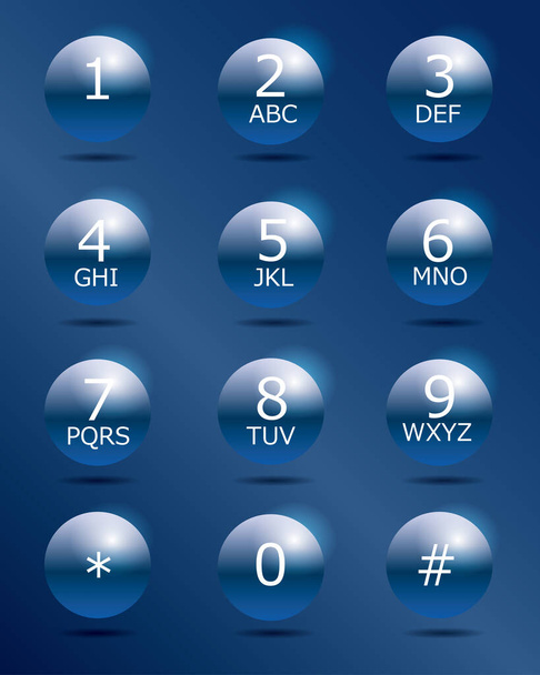keypad for telephone number number - Vector, Imagen