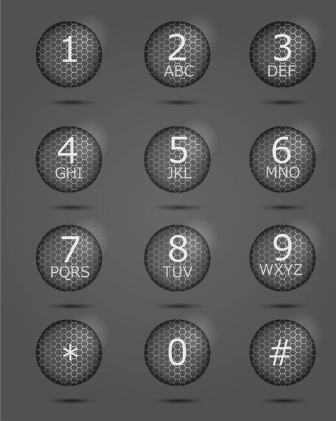 keypad for telephone number number - Vector, Imagen