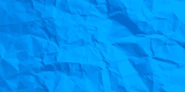 Colorful blue crumpled paper texture. Rough grunge old blank. Colored background. Vector illustration - Vector, Image