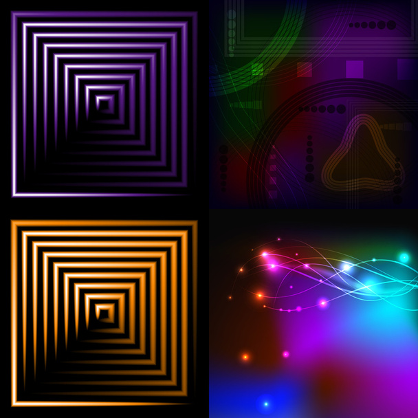 Set of Blurry abstract lines. Light effect. Sparkle background. Vector - Vektor, obrázek