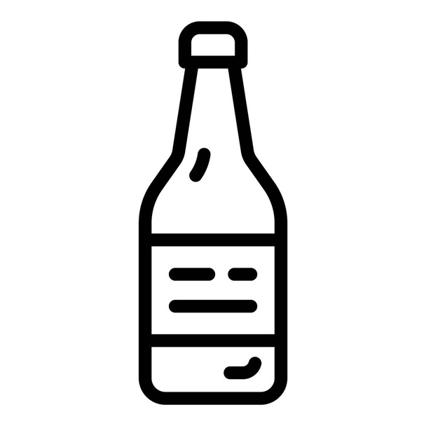 Glass Bottle Alcohol Drinks Flat Icon Isolated On White Background - Vektör, Görsel