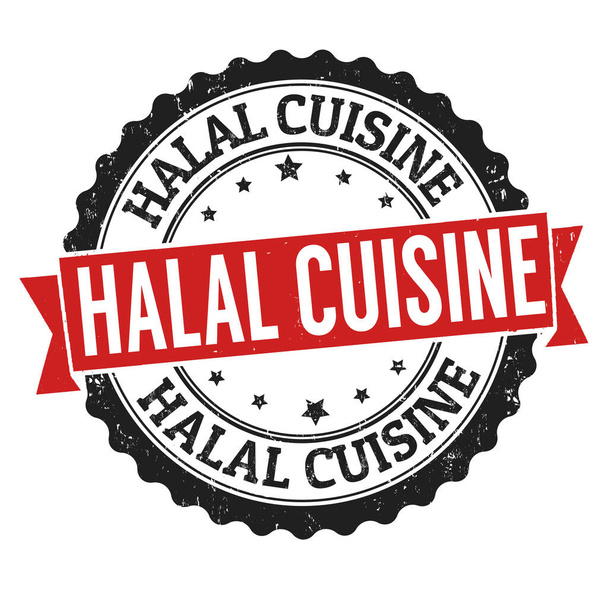 Halal cucina grunge timbro di gomma su sfondo bianco, illustrazione vettoriale - Vettoriali, immagini