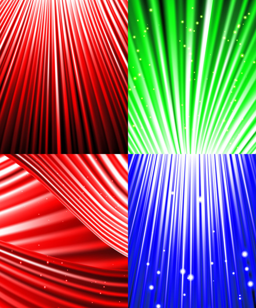 Set of background of colourful luminous rays. Vector - Vector, Image