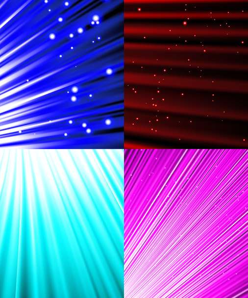 Het aantal achtergrond van kleurrijke lichtgevende stralen. Vector - Vector, afbeelding