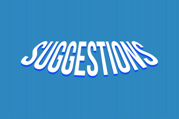 Suggestions typography text vector design on blue background. - Vector, Image
